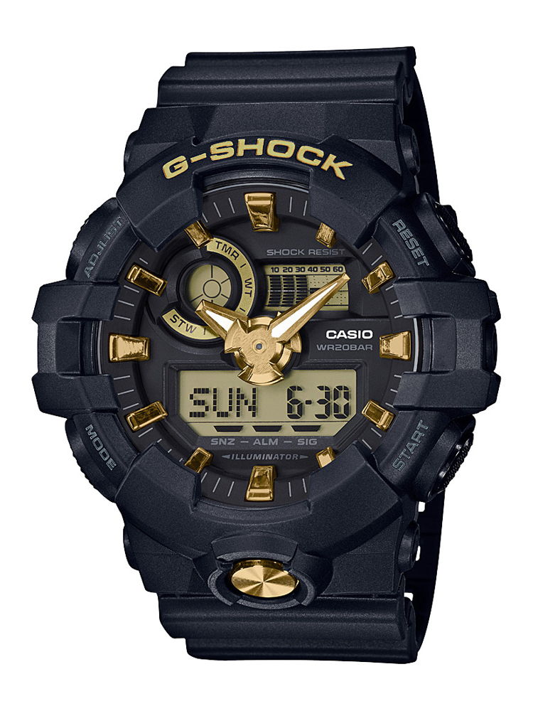 GA-710B-1A9 (BLACK and GOLD ACCENT)