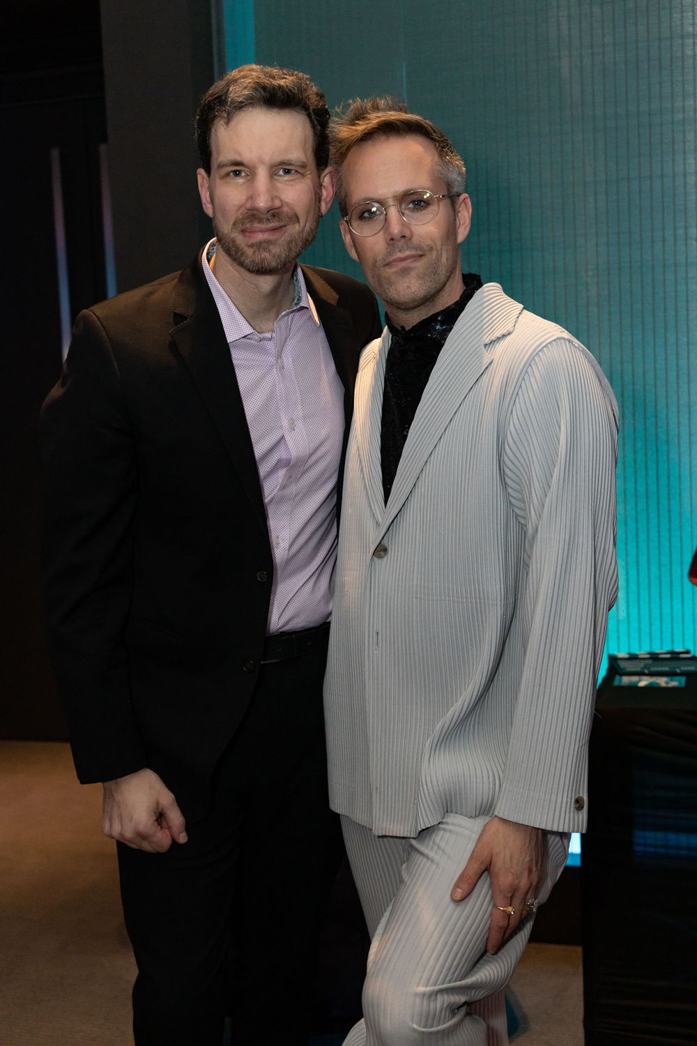 Head of School, Jason Patera, and Songwriter and Alum, Justin Tranter (Musical Theatre '98)(CREDIT: Michele Marie Photography MicheleMariePhotography.com)