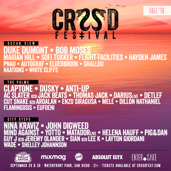 CRSSD Festival Announces 2018 Fall Edition Lineup
