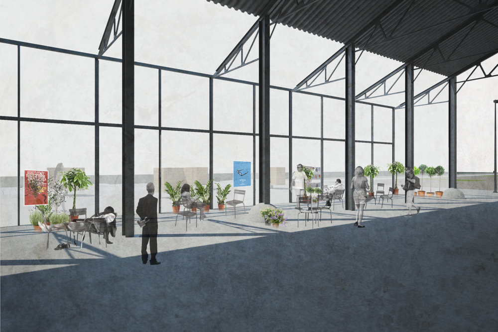 Schengenplein zicht interieur hangar ©PTArchitecten - Sweco