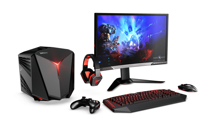 IdeaCentre Y710 Cube + Xbox + Y27g Curved Gaming Monitor + KM600 Keyboard + Mouse + Headset