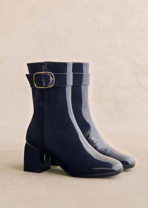 Sézane - Bottines MARGOT Marine vernis - 210€