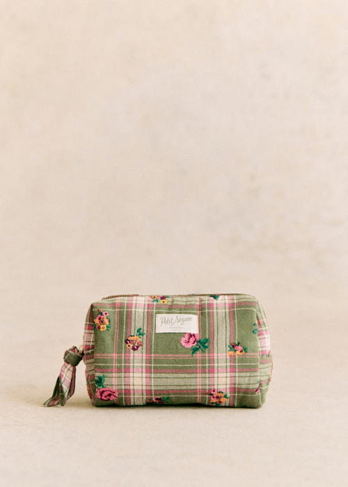 Petit Sézane - Trousse de beauté carreaux vert