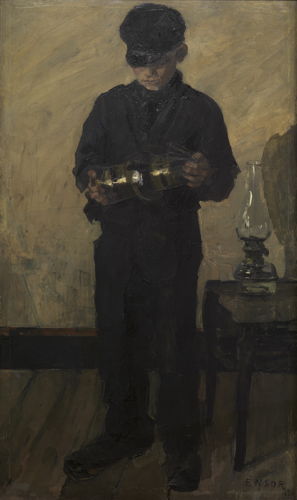 James Ensor, Lampenist, 1880. Olieverf op doek, 151,5 x 91 cm. KMSKB, inv. 3294  © Photo d’art Speltdoorn & Fils