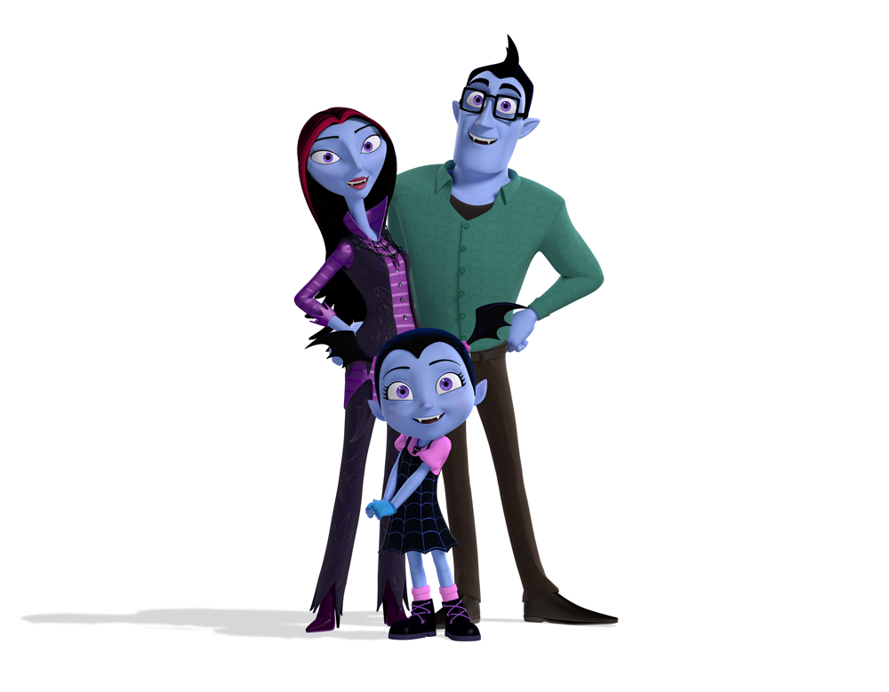 Vampirina avec ses parents Boris et Oxana