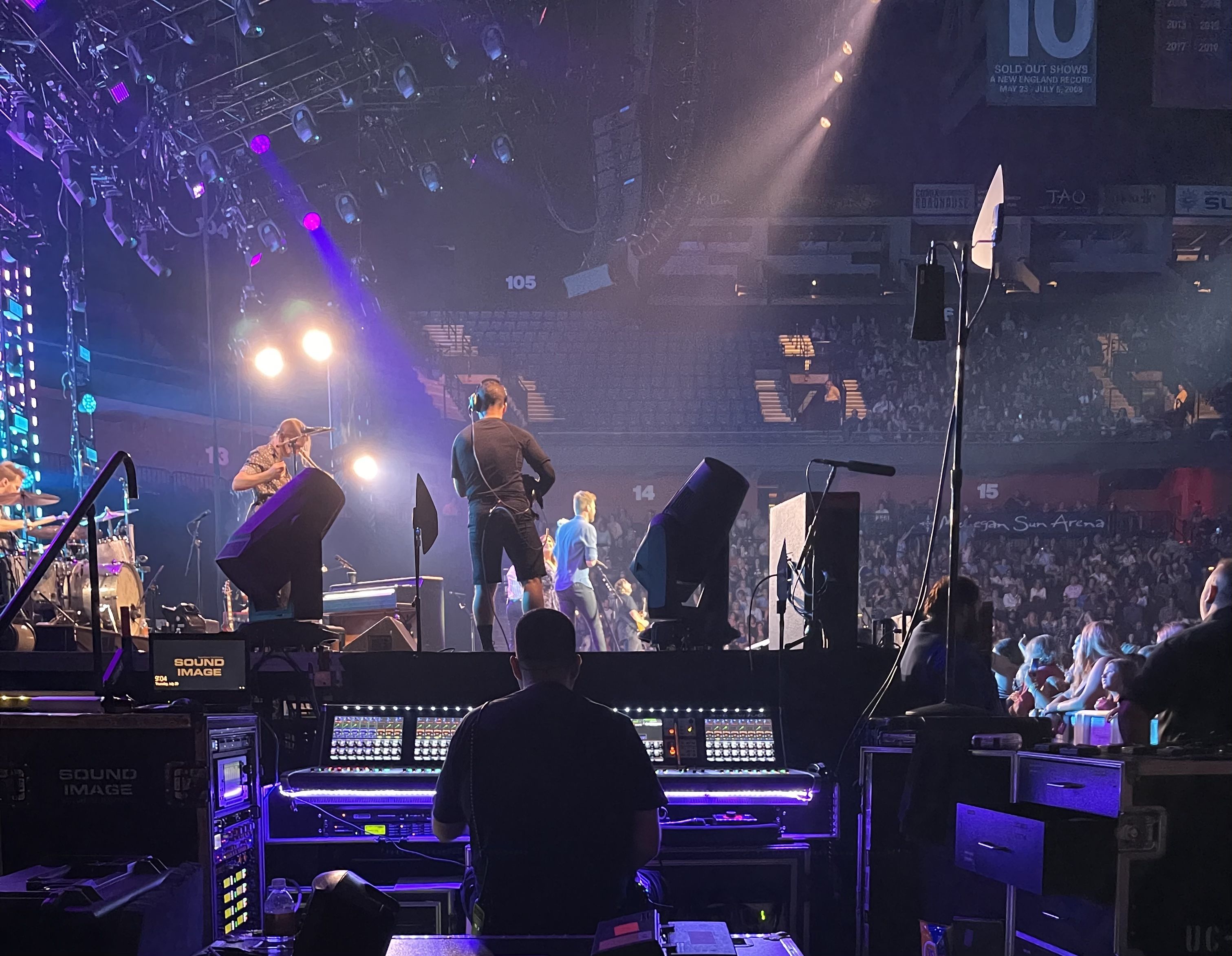 Monitor engineer Pete Bowman at the controls during a recent Lady A performance (photo credit: Tucker Arbuthnot)