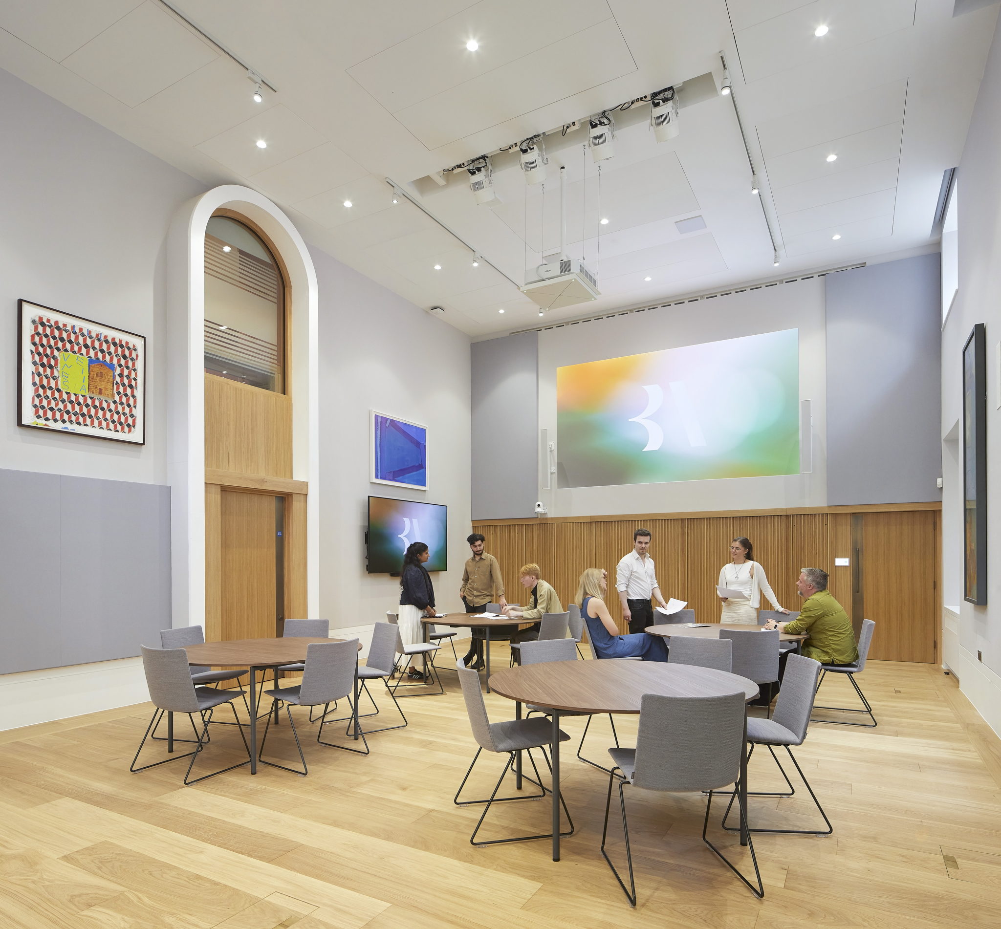 All three lower ground floor spaces at the British Academy are equipped with Sennheiser’s TCC 2 microphone arrays, MobileConnect systems, and SpeechLine Digital Wireless microphones. Pictured here is the Whol Gallery. Image Ó The British Academy. All three lower ground floor spaces at the British Academy are equipped with Sennheiser’s TCC 2 microphone arrays, MobileConnect systems, and SpeechLine Digital Wireless microphones. Pictured here is the Whol Gallery. Image Ó The British Academy.