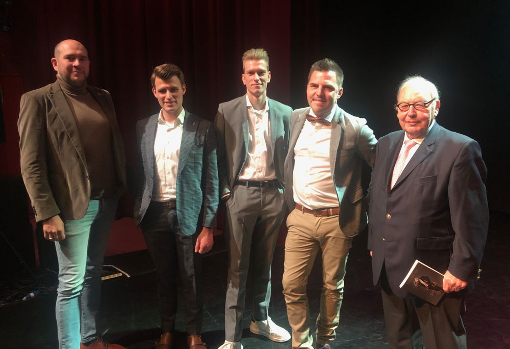 Paul-Henri Cuvelier, Dries Corneillie, Yentl Quintelier, Yannick Michel et Baudouin Meyhui