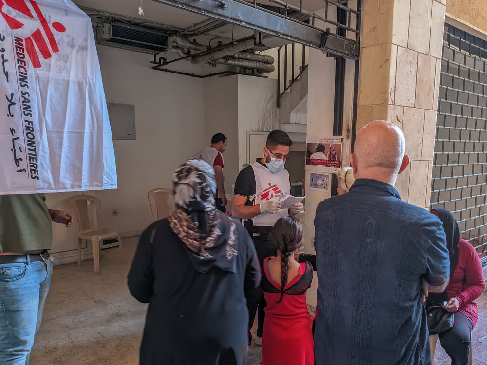 Clínica móvil de MSF en el centro de Beirut. 2 de octubre de 2024. © Giacomo Vecchi/MSF