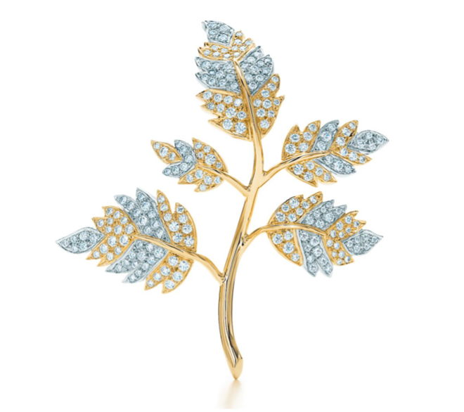 Tiffany & Co. Schlumberger® Five Leaves clip in 18k gold with diamonds 