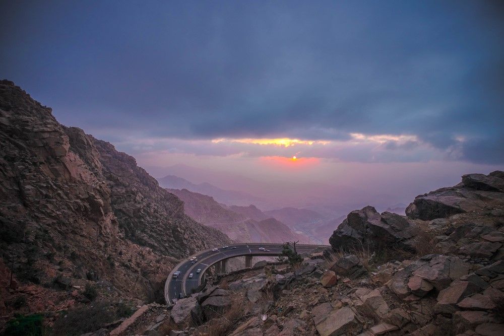 Al Hada Taif Saudi Arabia at sunset