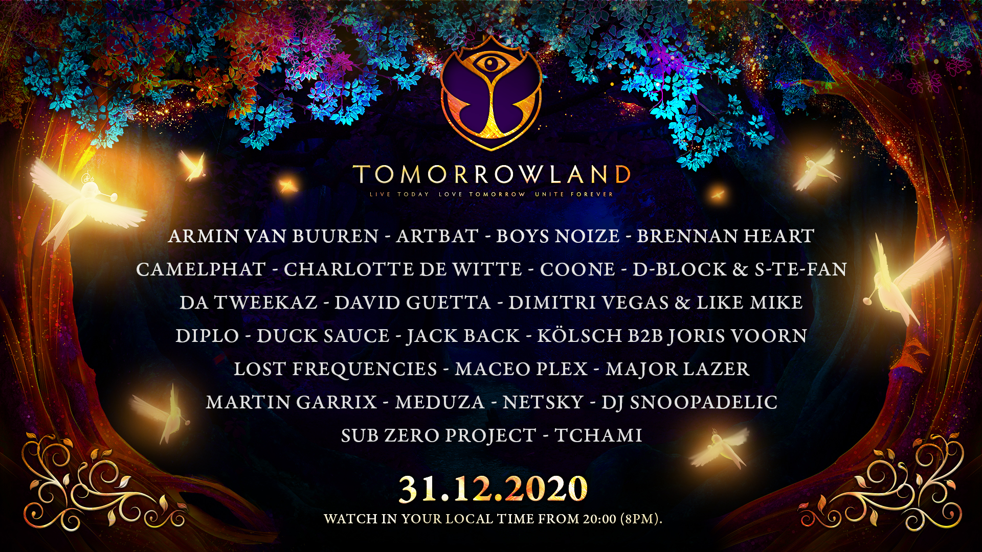 Tomorrowland 31.12.2020 - line-up