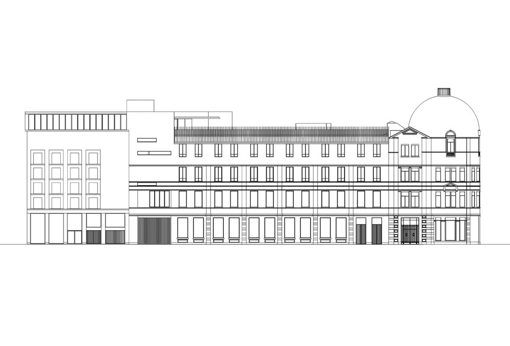 Aperçu façade MoMu Drukkerijstraat 2020, (c) B-architecten