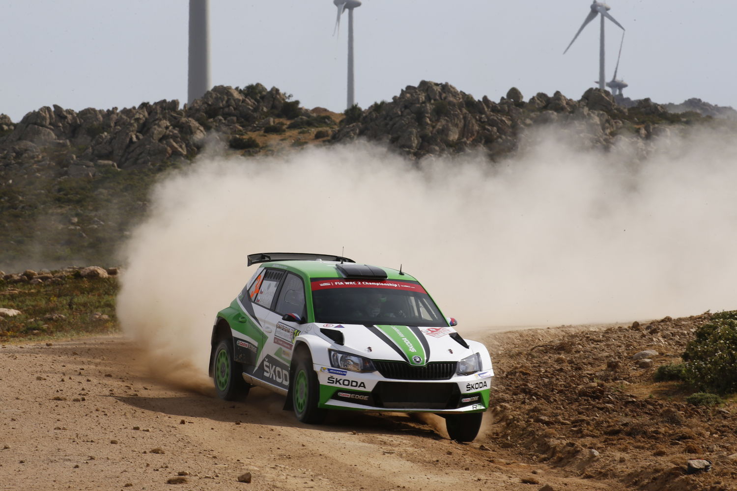 Jan Kopecký/Pavel Dresler (ŠKODA FABIA R5) so far set nine fastest times in WRC 2 at Rally Italia Sardegna