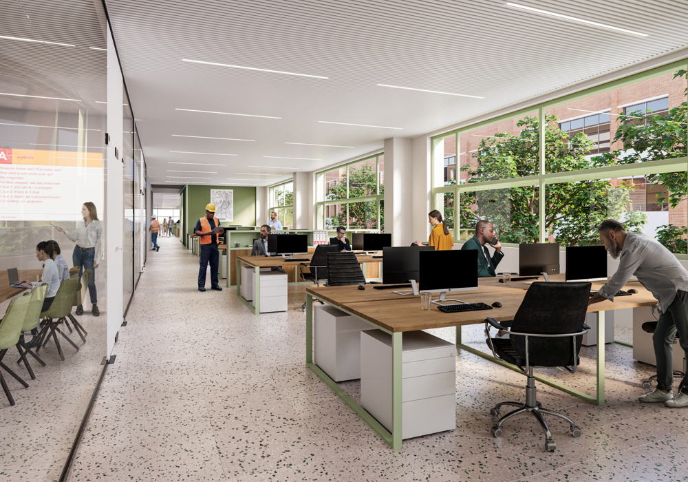 Toekomstbeeld nieuw gebouw Technische Cluster Noord ©Binst Architects