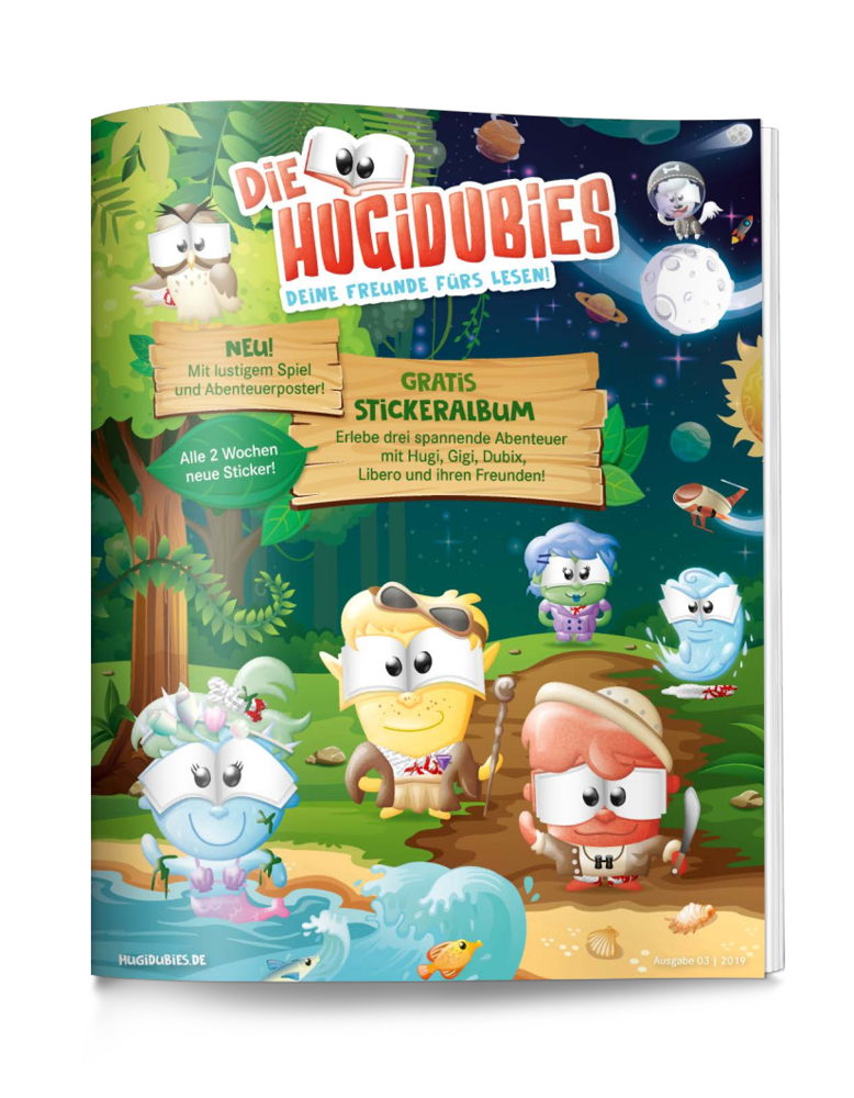 Die Hugidubies von Hugendubel laden Kinder zum Lesen und Vorlesen (lassen) ein.