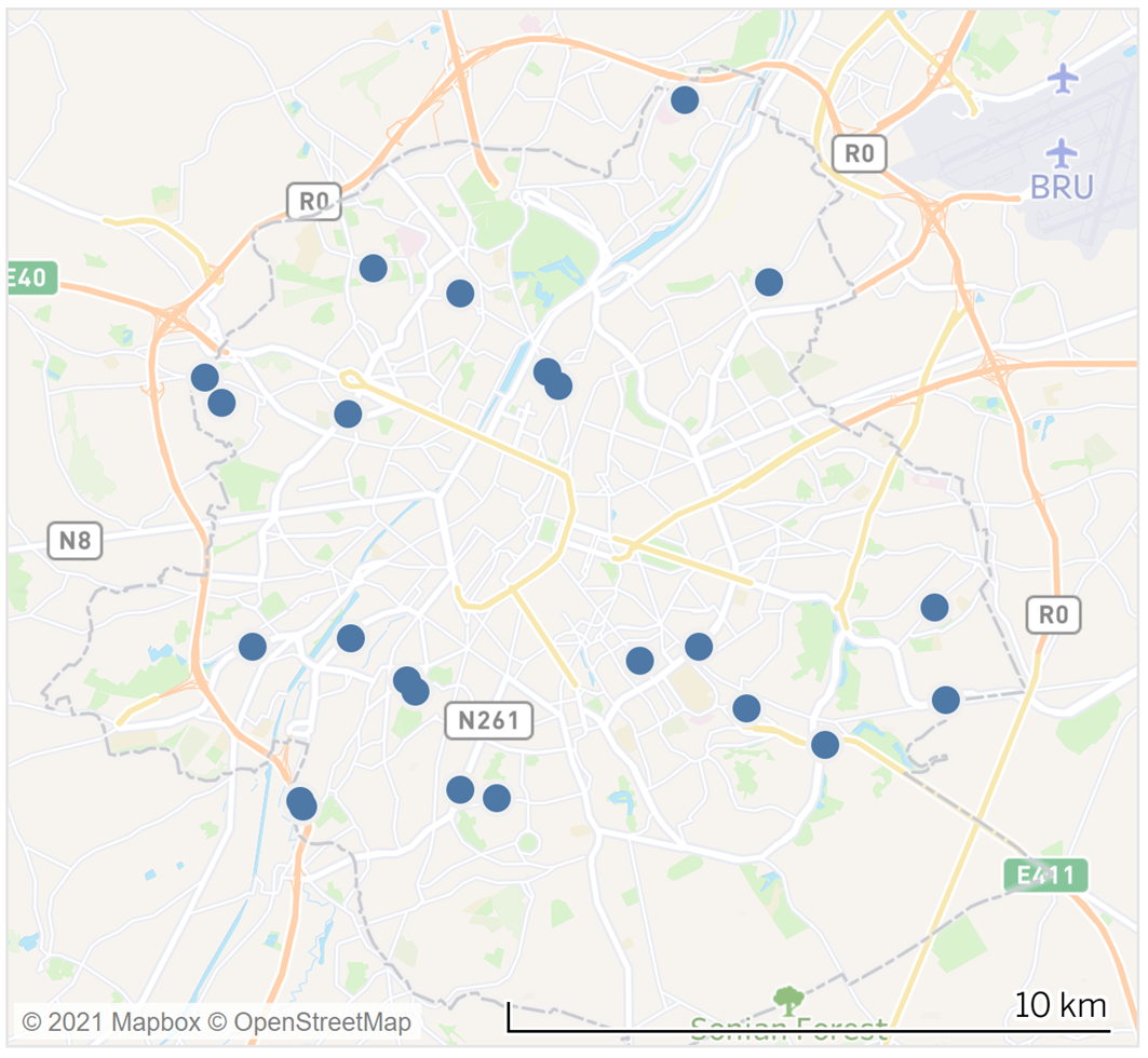 Emplacement des Lidars en janvier 2021