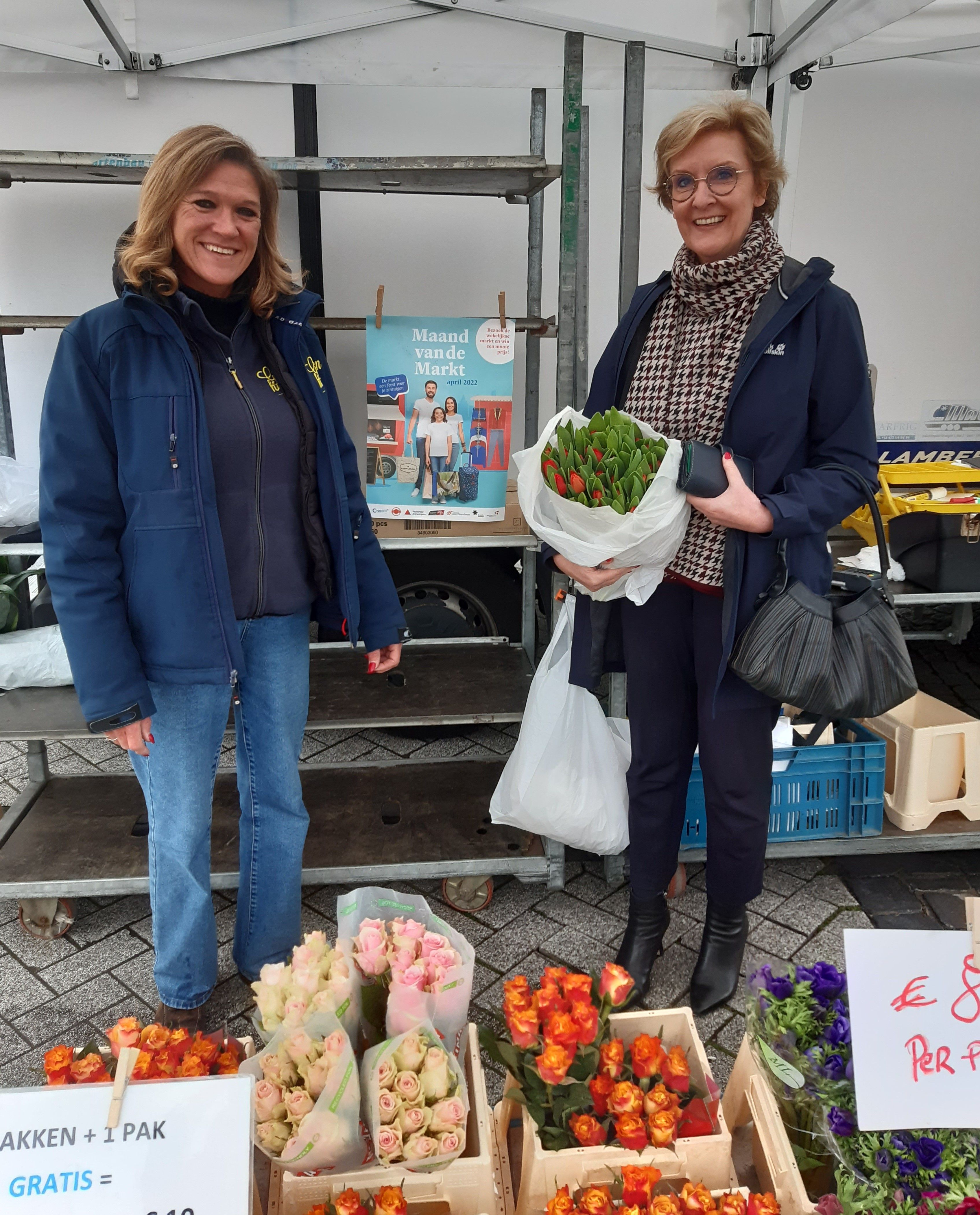 Gedeputeerde Ann ​ Schevenels bracht op 8 april een bezoek aan de markt in Keerbergen