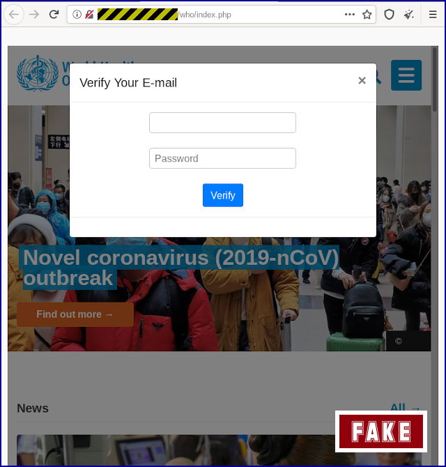 Este sitio web falso solicita al usuario su correo electrónico y la contraseña del mismo.