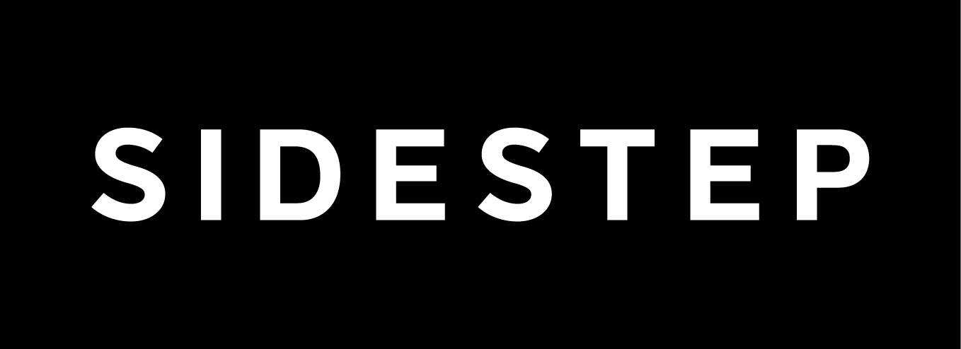 SIDESTEP LOGO (WHITE ON BLACK)