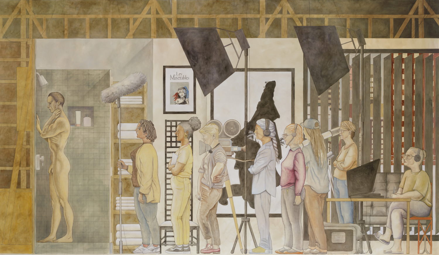 Lucy McKenzie, Mural Proposal for Jeffrey Epstein's New York Townhouse (Verfilming van American Psycho), 2024. Met dank aan de kunstenaar, Cabinet, Londen en Galerie Buchholz, Berlijn/Keulen/New York. Foto: Useful Art Services. 