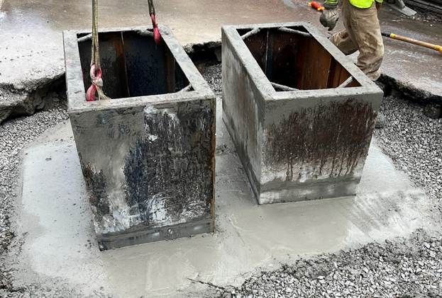 Catch basin recently installed at Forbes and Magee Street