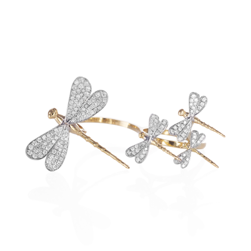 Mère et fille-Bague Dragonfly white 1 (1)