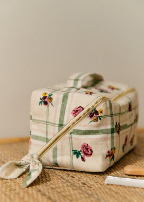 Petit Sézane - Maxi Trousse de toilette carreaux beige