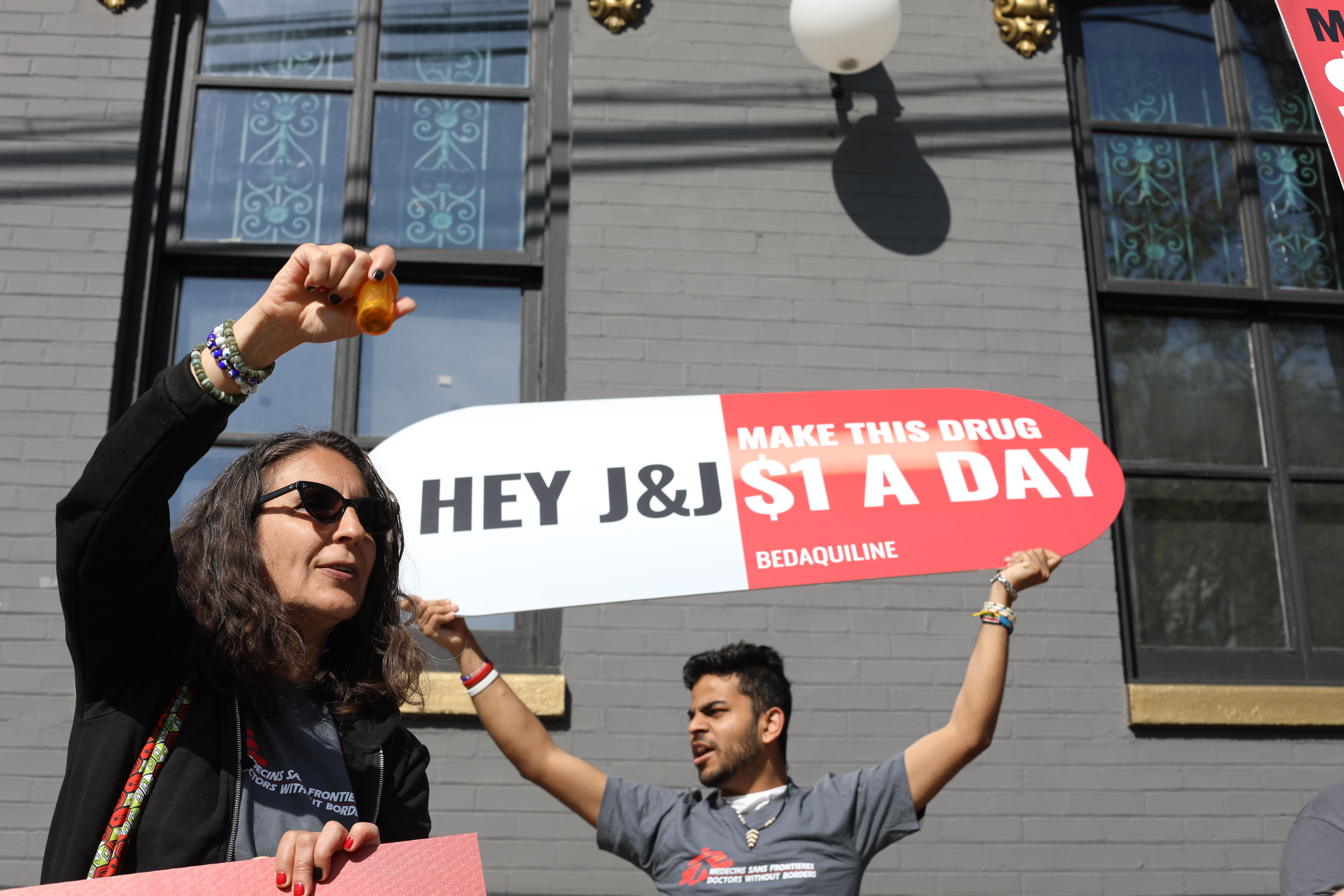 MSF's Access Campaign and MSF-USA held a demonstration across form the J&J shareholders' meeting on April 25, 2019, in New Brunswick, New Jersey. The message was for J7J to bring down the price of newer TB drug bedaquiline to $1 per day. Photographer: MSF. Date: 28/02/2018. Location: Kyrgyzstan Photographer:Melissa Pracht. Date: 25/04/2019. Location: USA