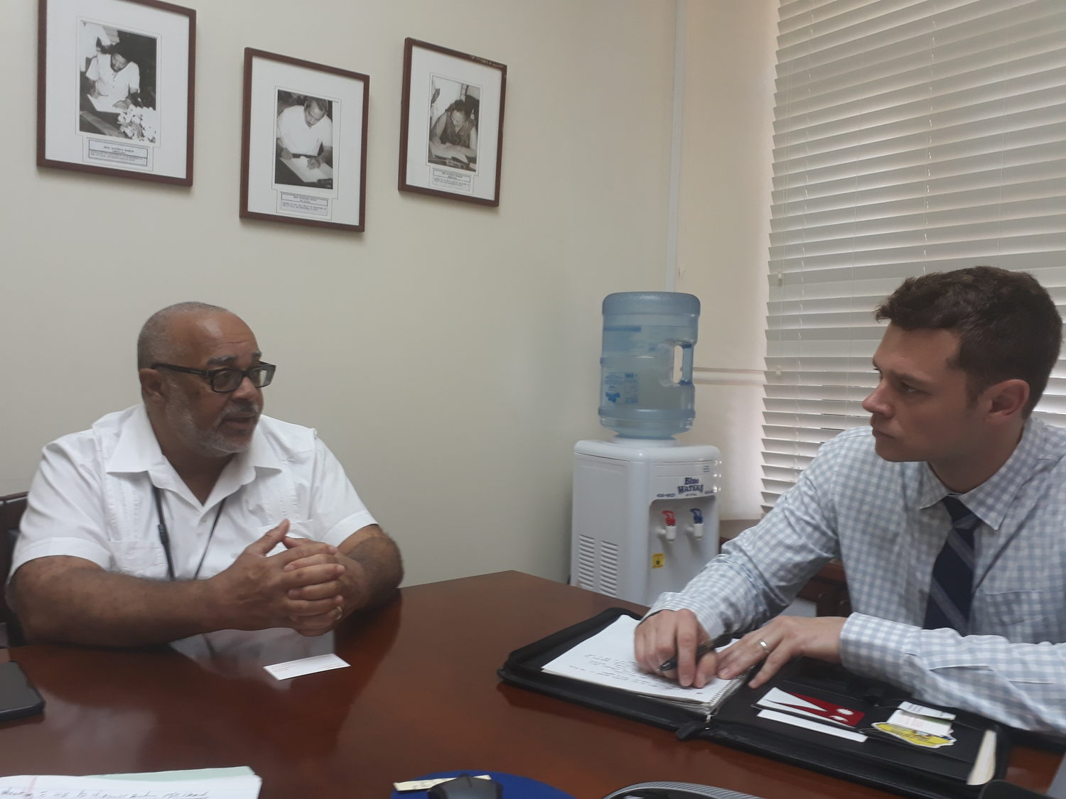 Director General of the OECS Dr. Didacus Jules and Direct Relief Emergency Response Manager Daniel Hovey