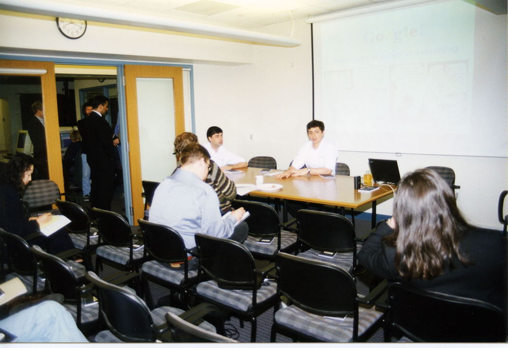 Google’s first major press conference was held on June 7, 1999 where Larry and Sergey shared the mission and vision for Google with reporters and announced $25M of funding by Sequoia and Kleiner Perkins.