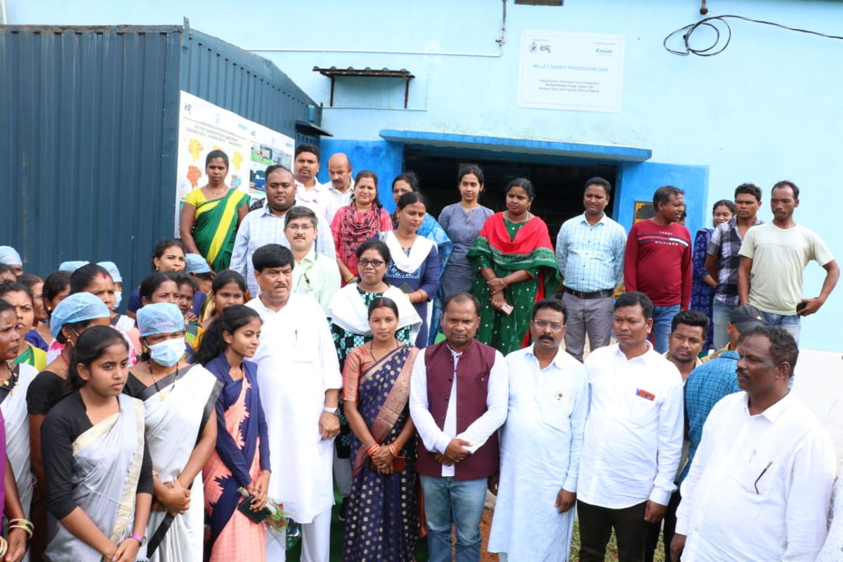 Mr Ranendra Pratap Swain, Agriculture Minister of Odisha, India, and his team visited the millet processing unit in Semiliguda, Koraput, on August 16, 2023.
