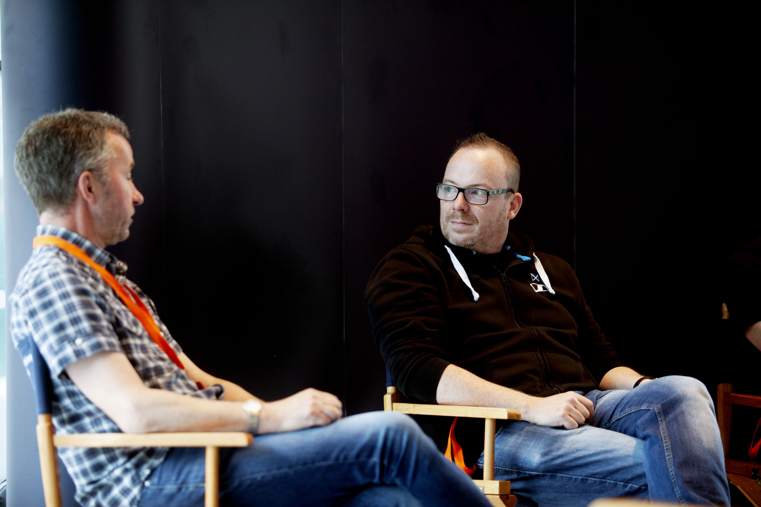 Writer and broadcaster Paul Sexton (left) with Sennheiser’s John McGregor, taking part in the series of informative talks held in The Corner at Wembley Library