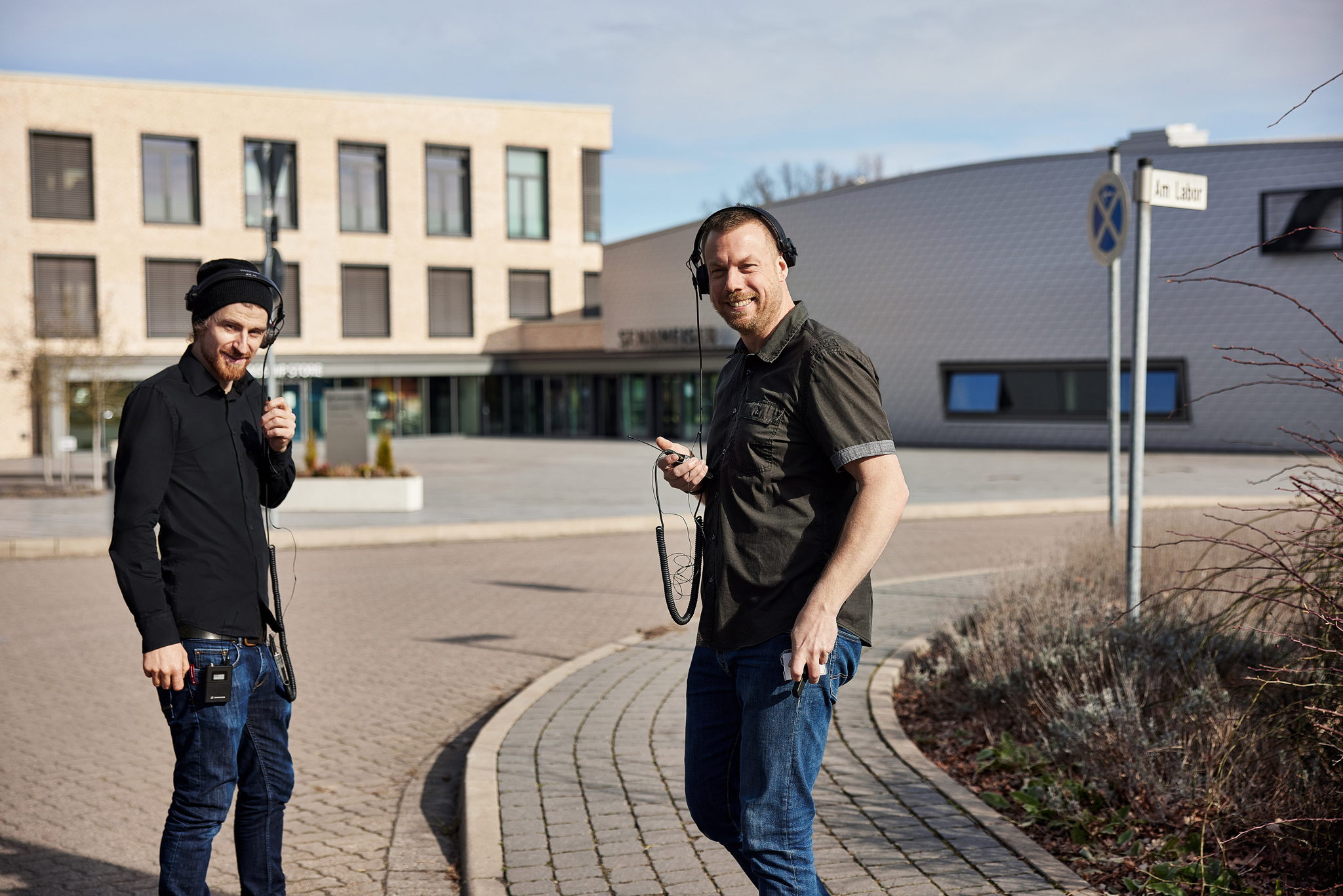 Marco and Jonas at about 70 m from the closest WMAS antenna
