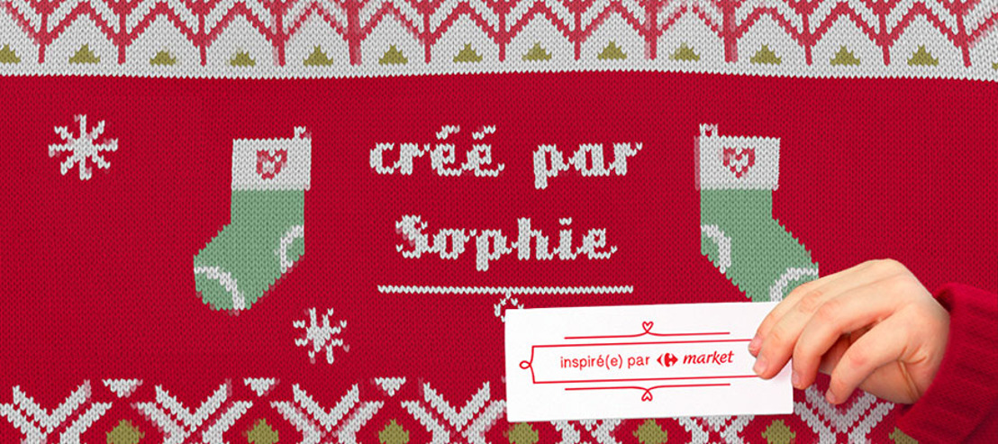 Prophets anime un pull de Noël pour Carrefour market