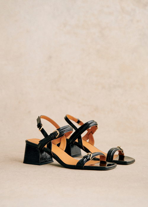 Sandales ILARIA Noir vernis