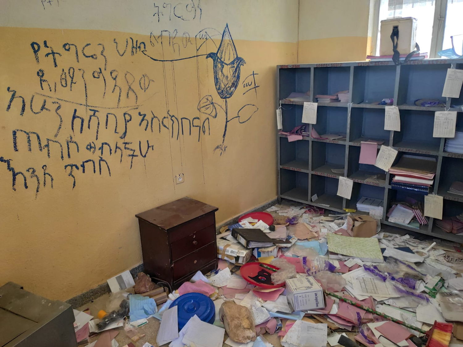 Vandalised health centre in Debre Abbay, credit MSF