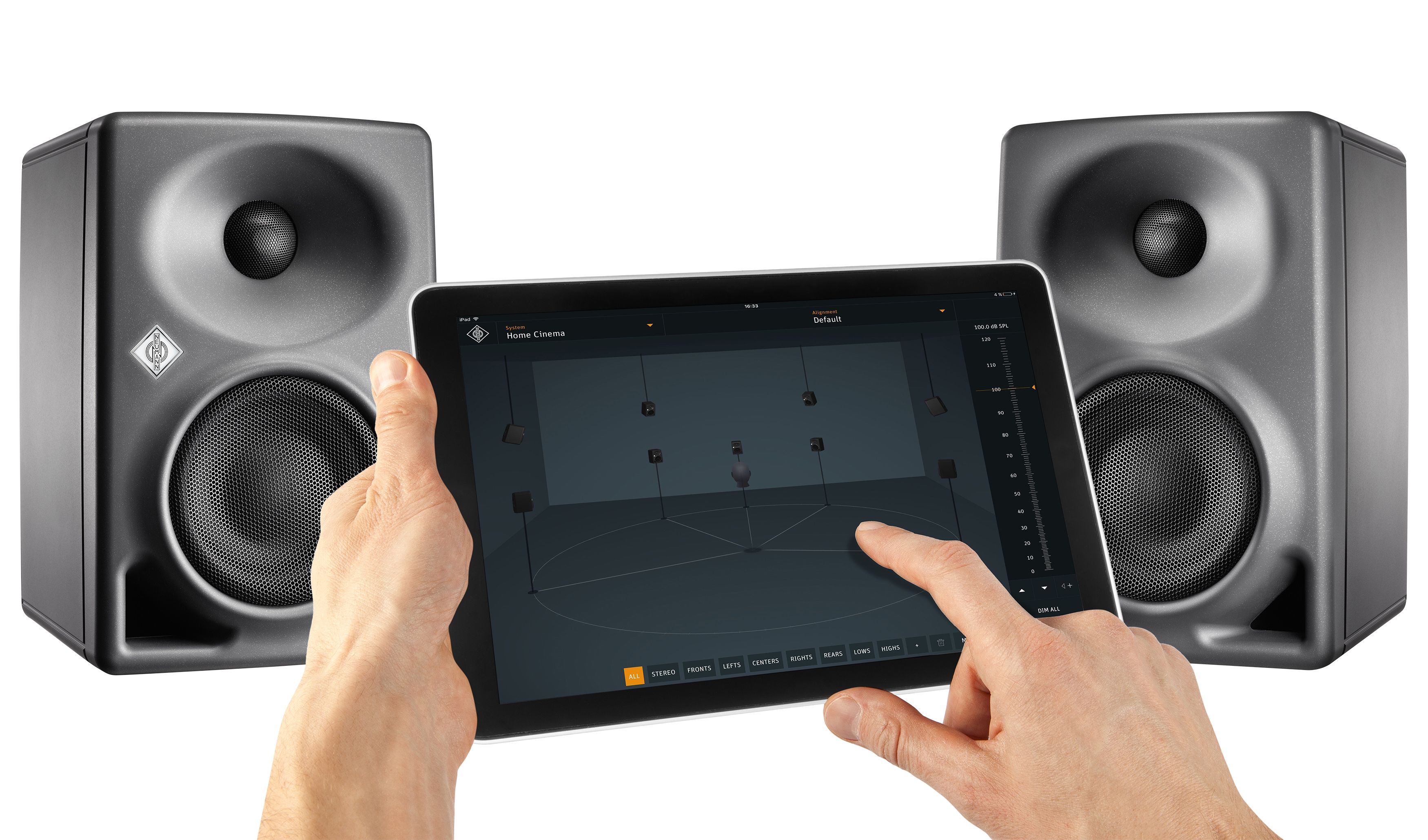 The Neumann.Control app opens up the full potential of the KH 80 DSP studio monitor