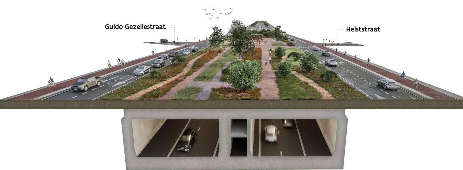 Toekomstbeeld kruispunt A12-Bist-Langlaarsteenweg in Aartselaar. 