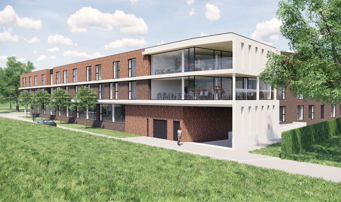 © Villa Batavia : Zo ziet het nieuwe woonzorgcentrum Orelia Villa Batavia eruit. De badkamers werden uitgerust met JACKOBOARD® Aqua douchebakken van JACKON by BEWI.