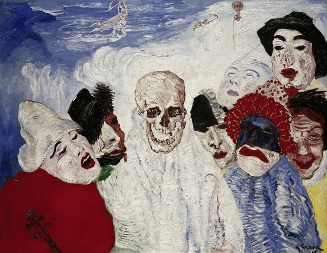 Death and the Masks, 1897. Part of the Gallery Fischer Degenerate Art Auction in 1939. By James Ensor. AKG1042400 © akg-images Death and the Masks, 1897. Part of the Gallery Fischer Degenerate Art Auction in 1939. By James Ensor. AKG1042400 © akg-images