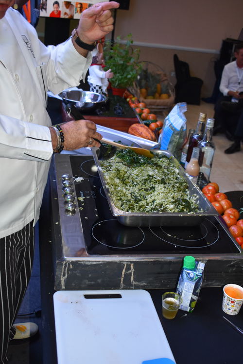 Layou Farms' Moringa powder used to create a seasoned rice at the Caribbean Kitchen showcase.