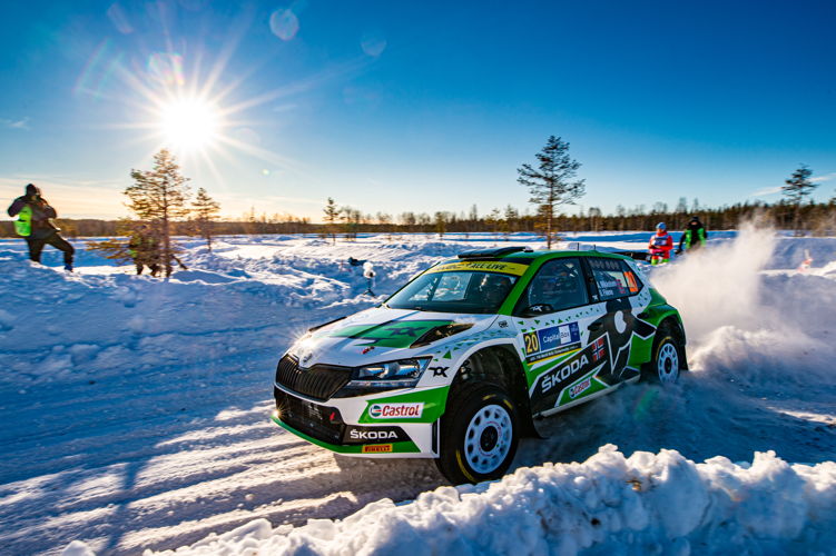 WRC2 overall standings leader Andreas Mikkelsen and
co-driver Ola Fløene (ŠKODA FABIA Rally2 evo) from
Norway are on course to more big points during 2021 FIA
World Rally Championship’s second round
