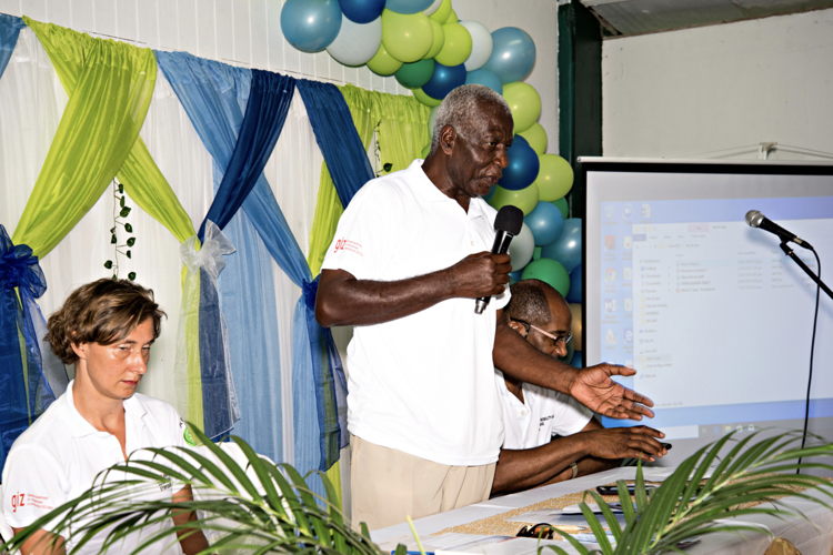 Chairman of the Anse La Raye Council, Mr. Stephen Griffith, delivers remarks.