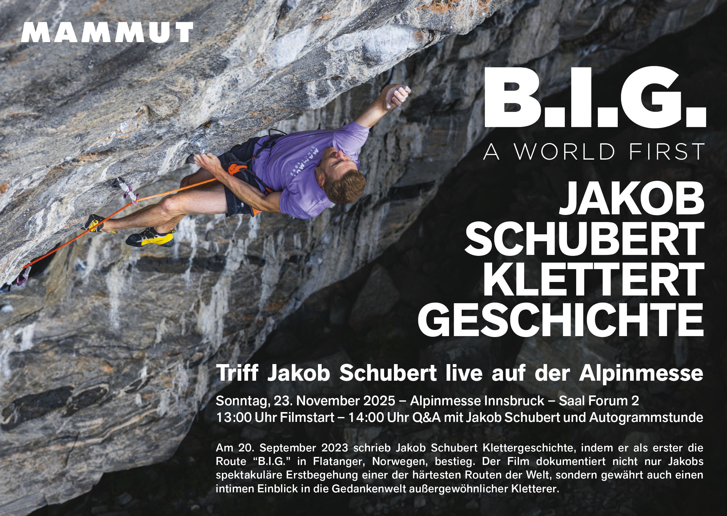Mammut lädt ein: Triff Jakob Schubert live auf der Alpinmesse Innsbruck!