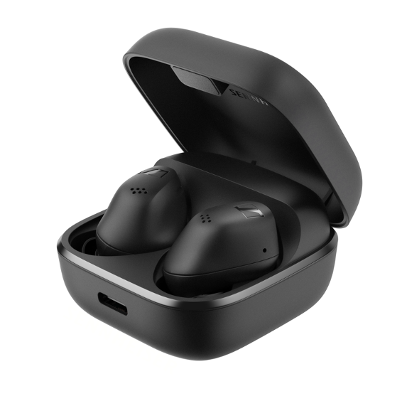 Foto: ACCENTUM True Wireless in zijn compacte Qi-oplaadcase