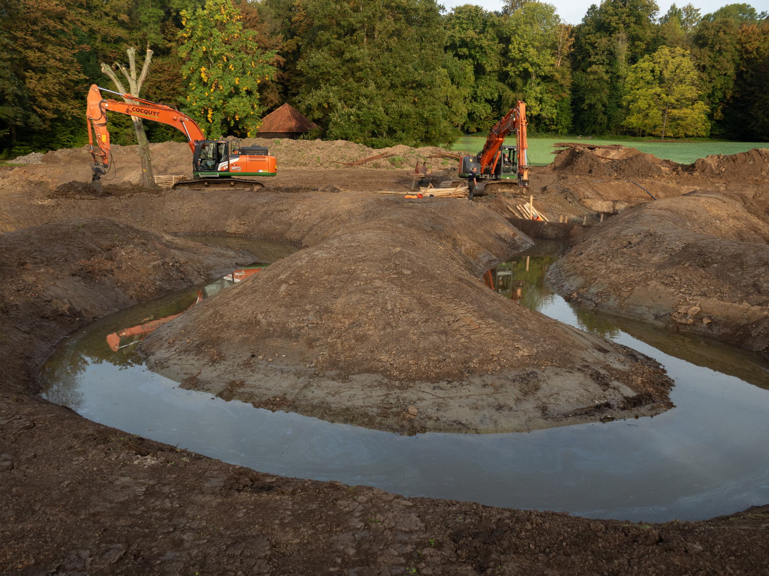Werken met de graafmachines