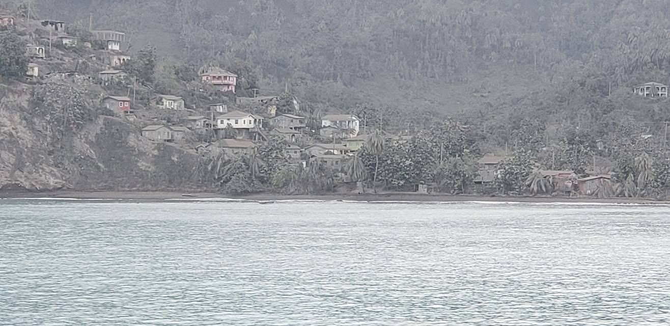 Aftermath of pyroclastic flow in St. Vincent on April 12. Image Courtesy NEMO, St. Vincent and the Grenadines.