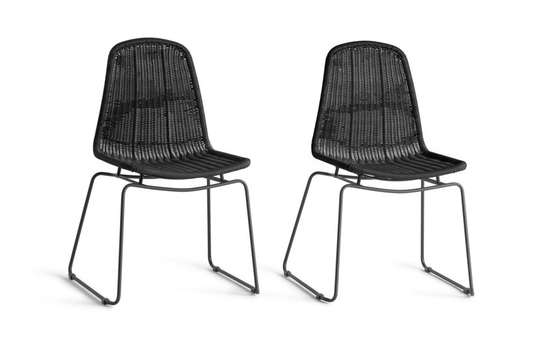 Habitat Mickey Pair of Metal Dining Chairs - Black, £150
