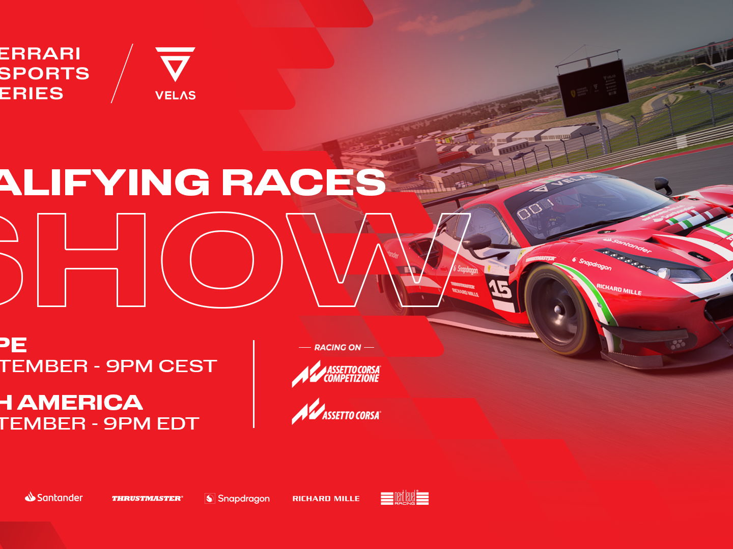 Ferrari Velas Esports Series, en route pour les finales régionales !